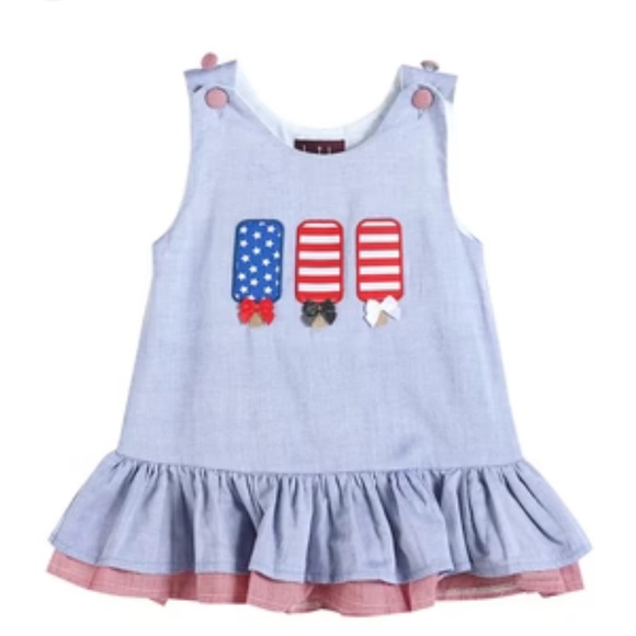 Other - Lil cactus patriotic popsicle dress BRAND NEW W TAGS size 3 red, white, & blue